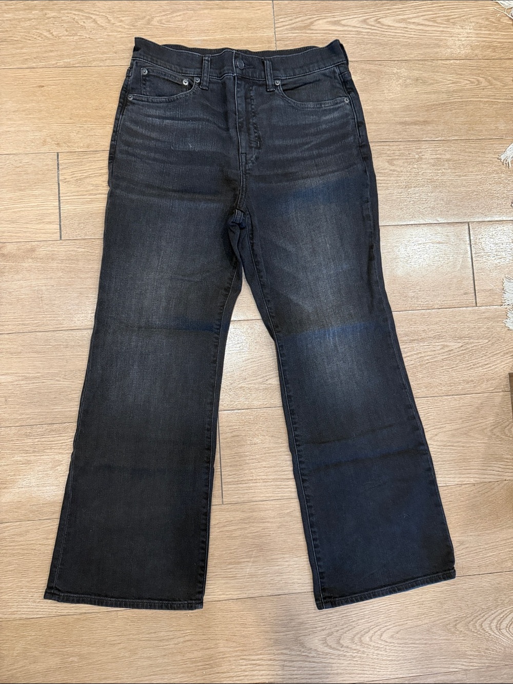 JCREW cropped kick out high rise semi stretch black